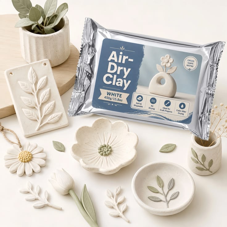 Air Dry White Sculpting Clay (450g)